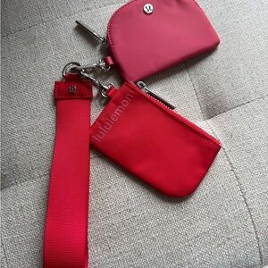 Lululemon Red Wristlet Set